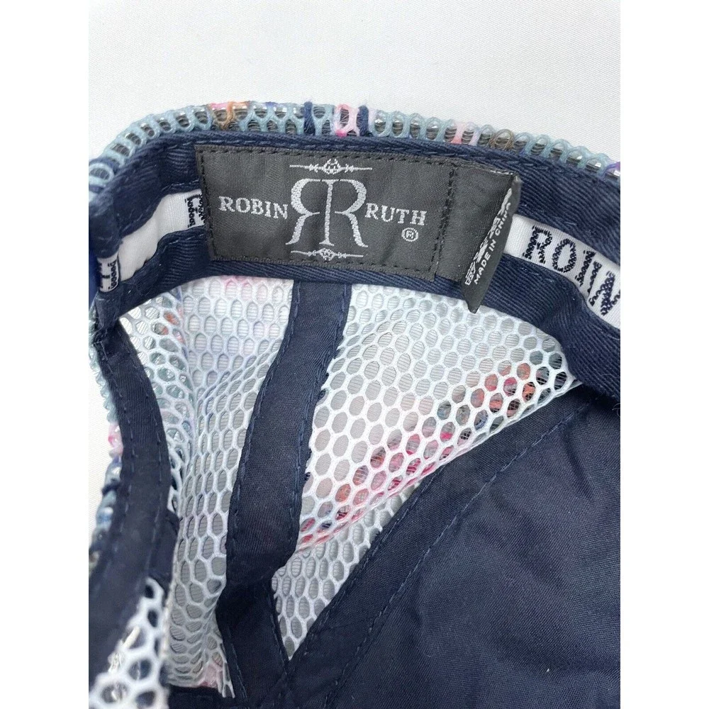 Miami Beach Robin Ruth Blue Floral‎ Hat Embroidery Snapback